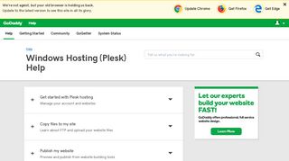 Windows Hosting (Plesk) | GoDaddy Help