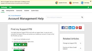 Find my Support PIN | Account Management - GoDaddy Help US