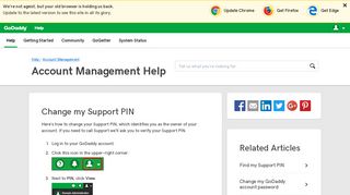 Change my Support PIN | Account Management - GoDaddy Help US