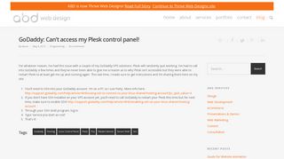 GoDaddy: Can't access my Plesk control panel! - ABD Web Design