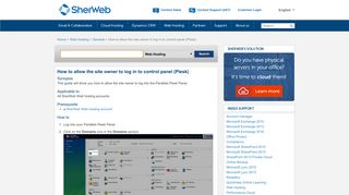 How to allow the site owner to log in to control panel (Plesk) : Web ...