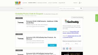 85% off Godaddy Promo Code, Coupons February, 2019 - Coupons.com