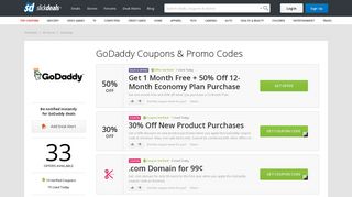 30% Off GoDaddy Coupons, Promo Codes & Deals ~ Jan 2019