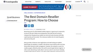 The Best Domain Reseller Program: How to Choose - Investopedia