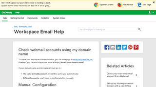 Check webmail accounts using my domain name - GoDaddy