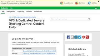 Log in to my server | VPS & Dedicated Servers (Hosting ... - GoDaddy