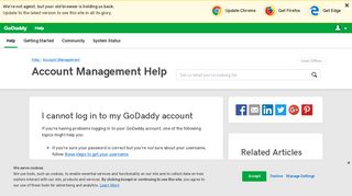 I cannot log in to my GoDaddy account | Account Management ...