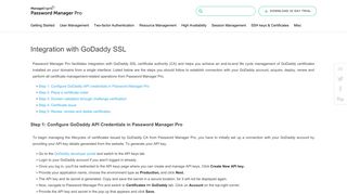 GoDaddy SSL Integration - ManageEngine