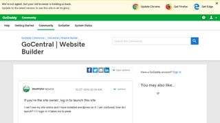 If you're the site owner, log in to launch this si... - GoDaddy Community