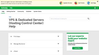 VPS & Dedicated Servers (Hosting Control Center) | GoDaddy Help