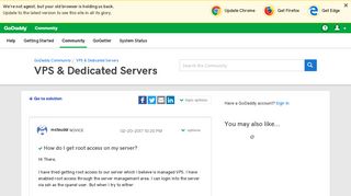 Solved: How do I get root access on my server? - GoDaddy Community