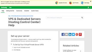 Set up your server | VPS & Dedicated Servers (Hosting ... - GoDaddy