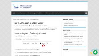 How to Access cPanel on GoDaddy Account - Hire a Webmaster