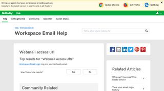 Webmail access url | Workspace Email - GoDaddy Help US