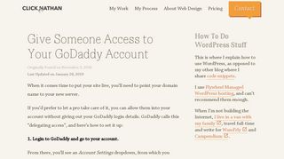 Give Someone Access to Your GoDaddy Account | ClickNathan ...