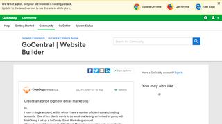 Create an editor login for email marketing? - GoDaddy Community
