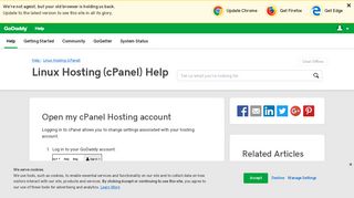 Open cPanel Hosting | Linux Hosting (cPanel) - GoDaddy Help GB
