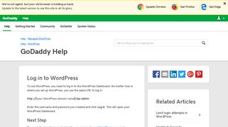 Log in to WordPress | GoDaddy Help US