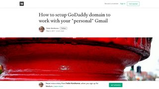 How to setup GoDaddy domain to work with your *personal* Gmail
