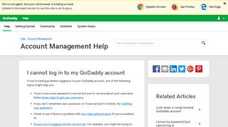 I cannot log in to my GoDaddy account | Account Management ...