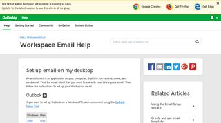 Set up email on my desktop | Workspace Email - GoDaddy Help US