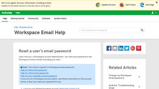 Reset a user's email password | Workspace Email - GoDaddy Help US