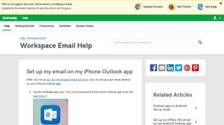 Set up my email on my iPhone Outlook app | Workspace ... - GoDaddy