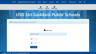 USD 265 - Goddard Public Schools - Page Login