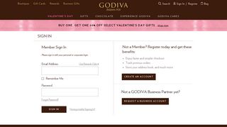 Sign In to your Godiva Account | GODIVA
