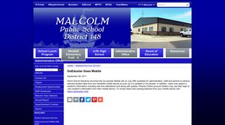 Malcolm Public Schools - GoEdustar Goes Mobile