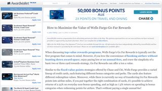 How to Maximize the Value of Wells Fargo Go Far Rewards ...