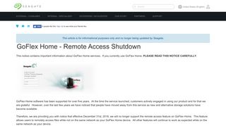 GoFlex Home - Remote Access Shutdown | Seagate Support