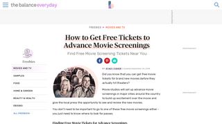 How to Get Free Tickets to Movie Screenings - The Balance Everyday