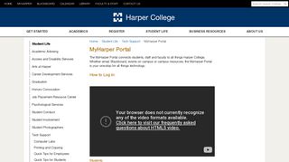 MyHarper Portal: Harper College
