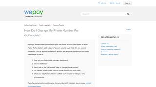 How do I change my phone number for GoFundMe? – WePay Help ...
