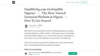 FundMeNg.com (GoFundMe Nigeria) — The Most Trusted Donation ...