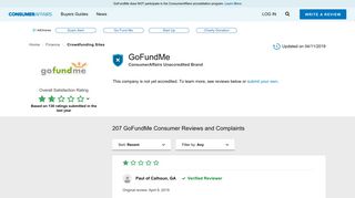 Top 198 Reviews and Complaints about GoFundMe
