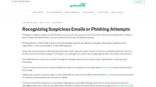 Recognizing Suspicious Emails or Phishing Attempts – GoFundMe ...