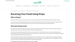 Receiving Your Funds Using Stripe – GoFundMe Help Center
