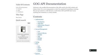 GOG API Documentation — GOG-API 0.1 documentation