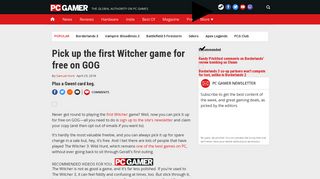 Pick up the first Witcher game for free on GOG | PC Gamer