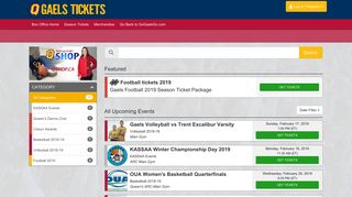Queens Gaels Tickets - Box Office Home