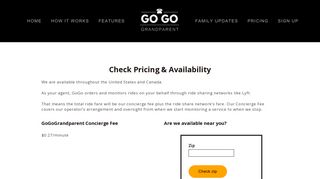 Check Pricing & Availability - Pricing — GoGoGrandparent