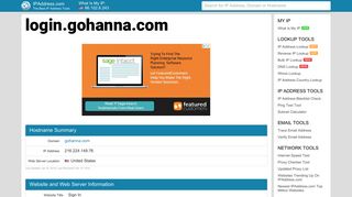 Sign In - login.gohanna.com | IPAddress.com