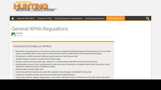 General WMA Regulations | Georgia Hunting Seasons & Regulations ...
