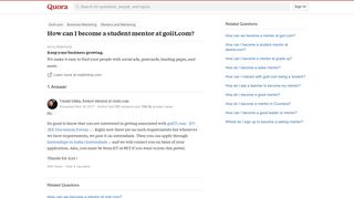 How to become a student mentor at goiit.com - Quora