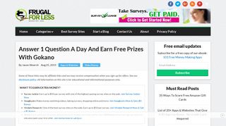 Answer 1 Question A Day And Earn Free Prizes With Gokano