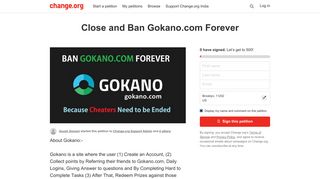 Petition · Close and Ban Gokano.com Forever · Change.org