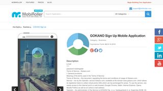 GOKANO sign up Mobile Application - MobiRoller Appstore