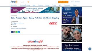 Golan Telecom Agent - Signup To Golan - Worldwide Shipping - Janglo